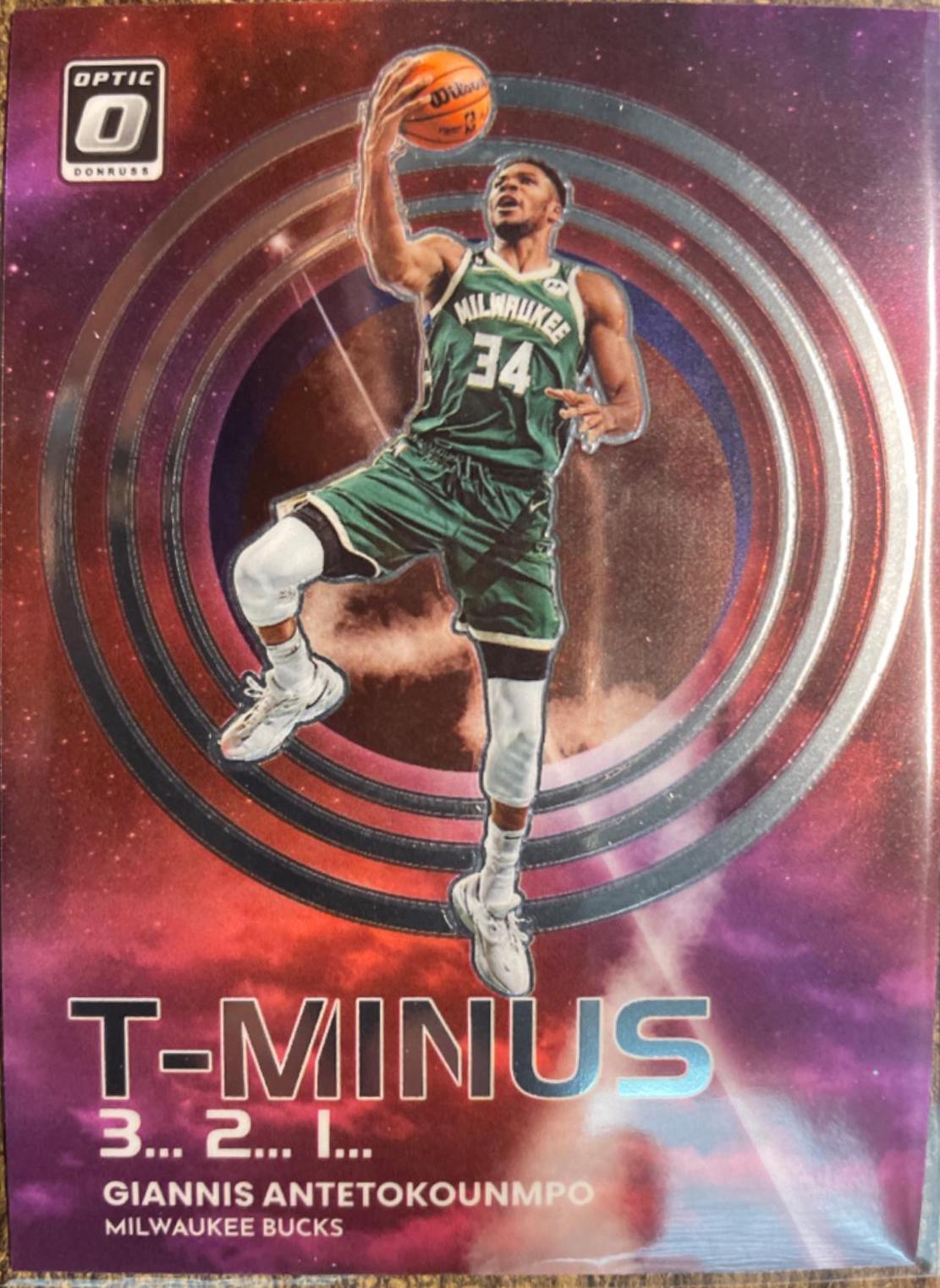 Giannis Antetokounmpo #6 Basketball Cards 2022 Panini Donruss Optic T Minus 3 2 1