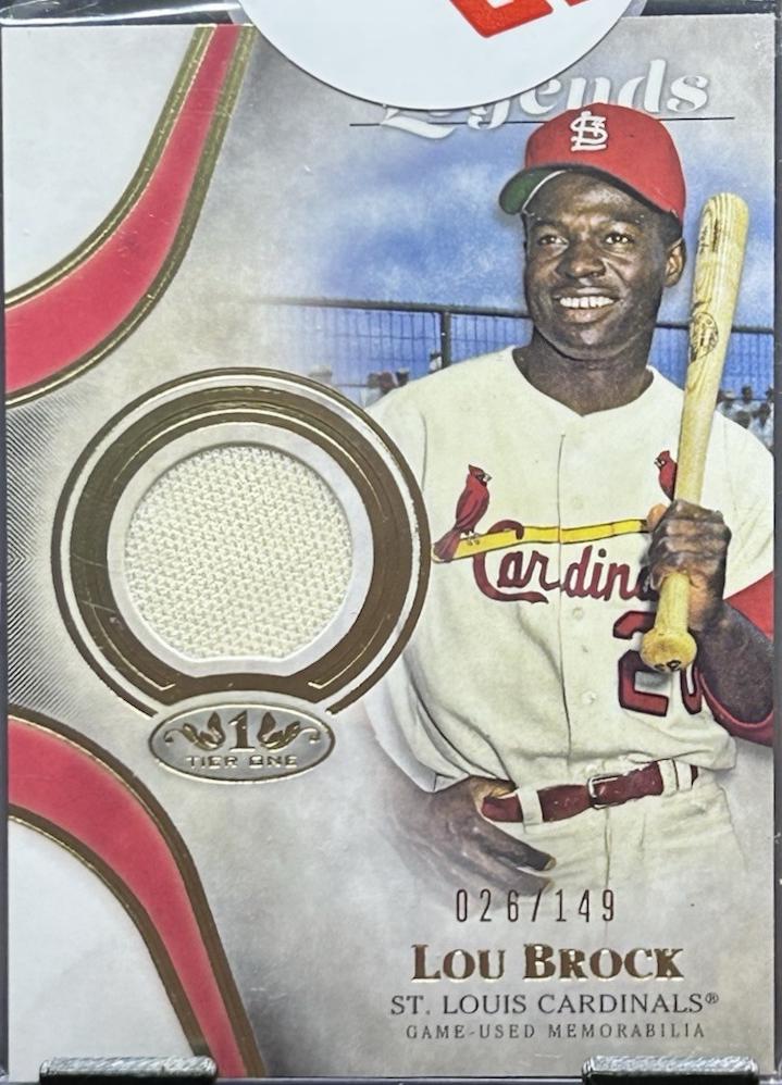 Lou Brock #T1LR-LB Baseball Cards 2021 Topps Tier One Legends Relics