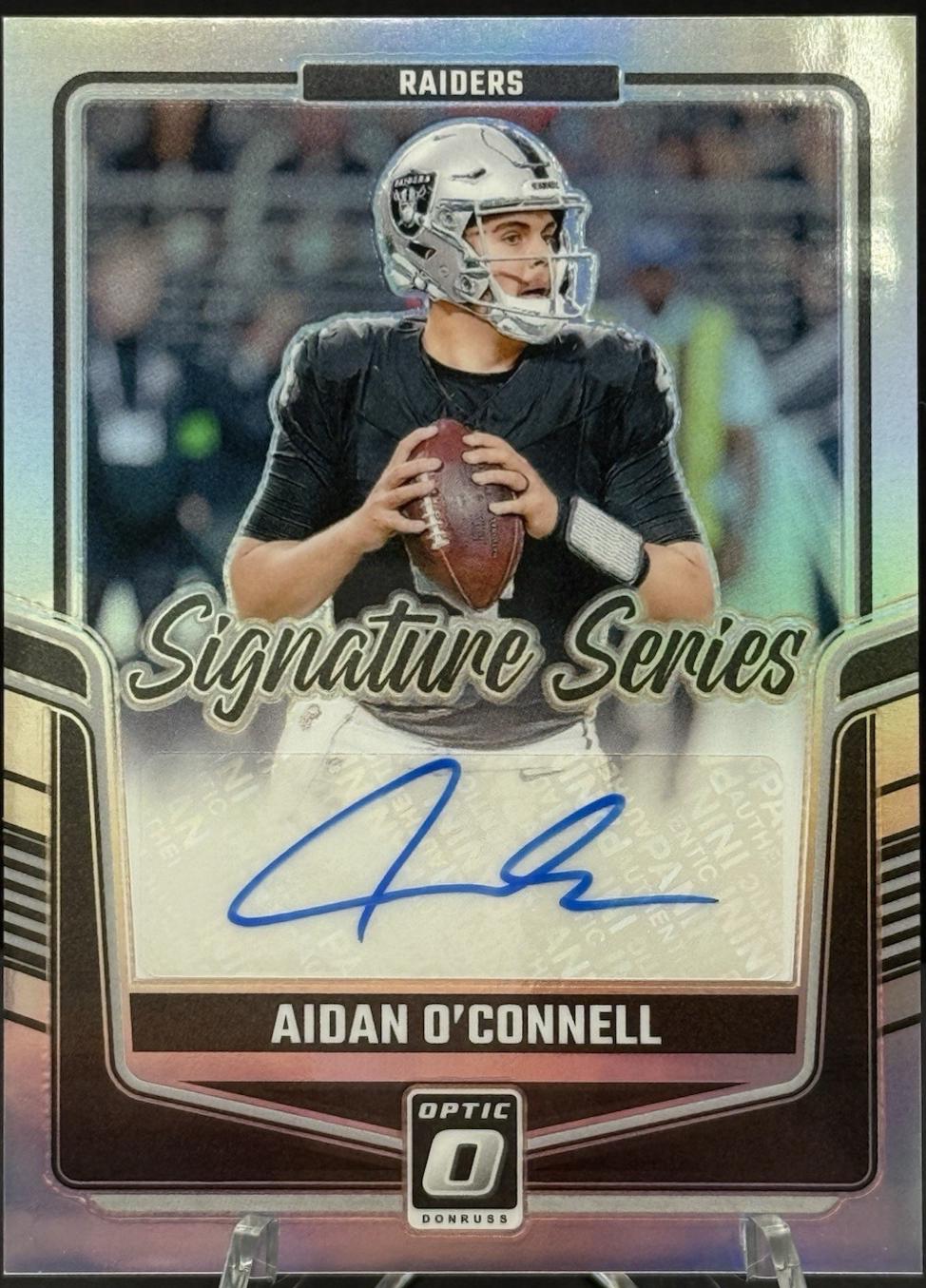 Aidan O'Connell #SSH-AOL Football Cards 2024 Panini Donruss Optic Signature Series Holo