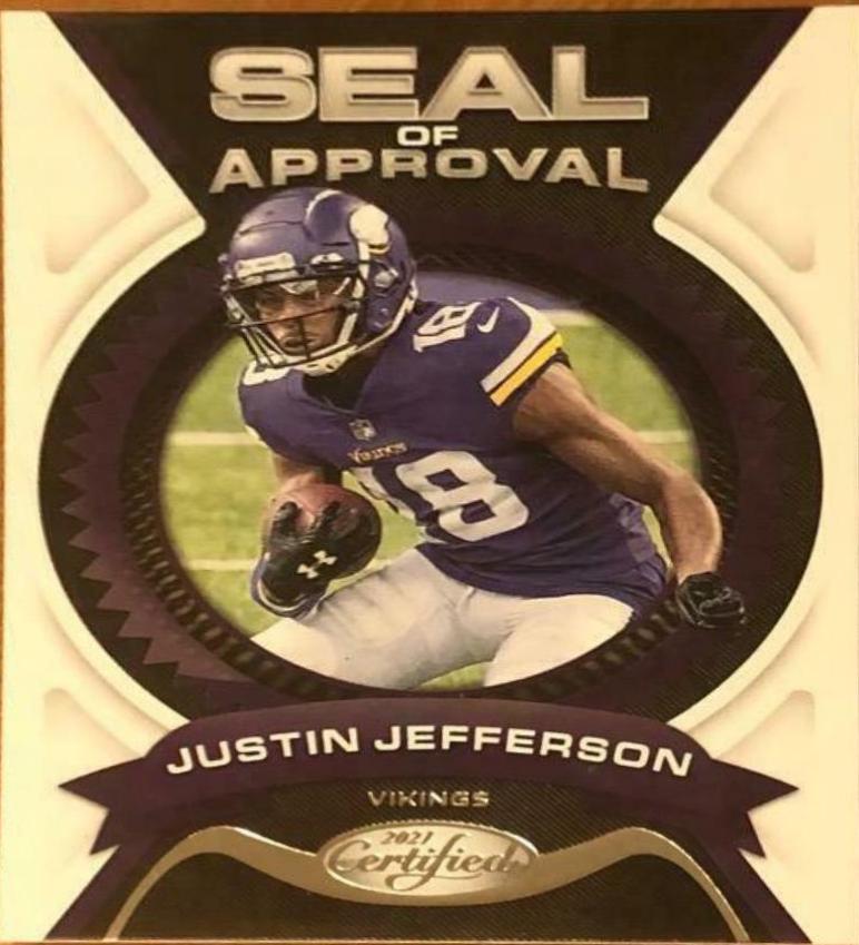 Justin Jefferson #SA-7 Football Cards 2021 Panini Certified Seal of Approval