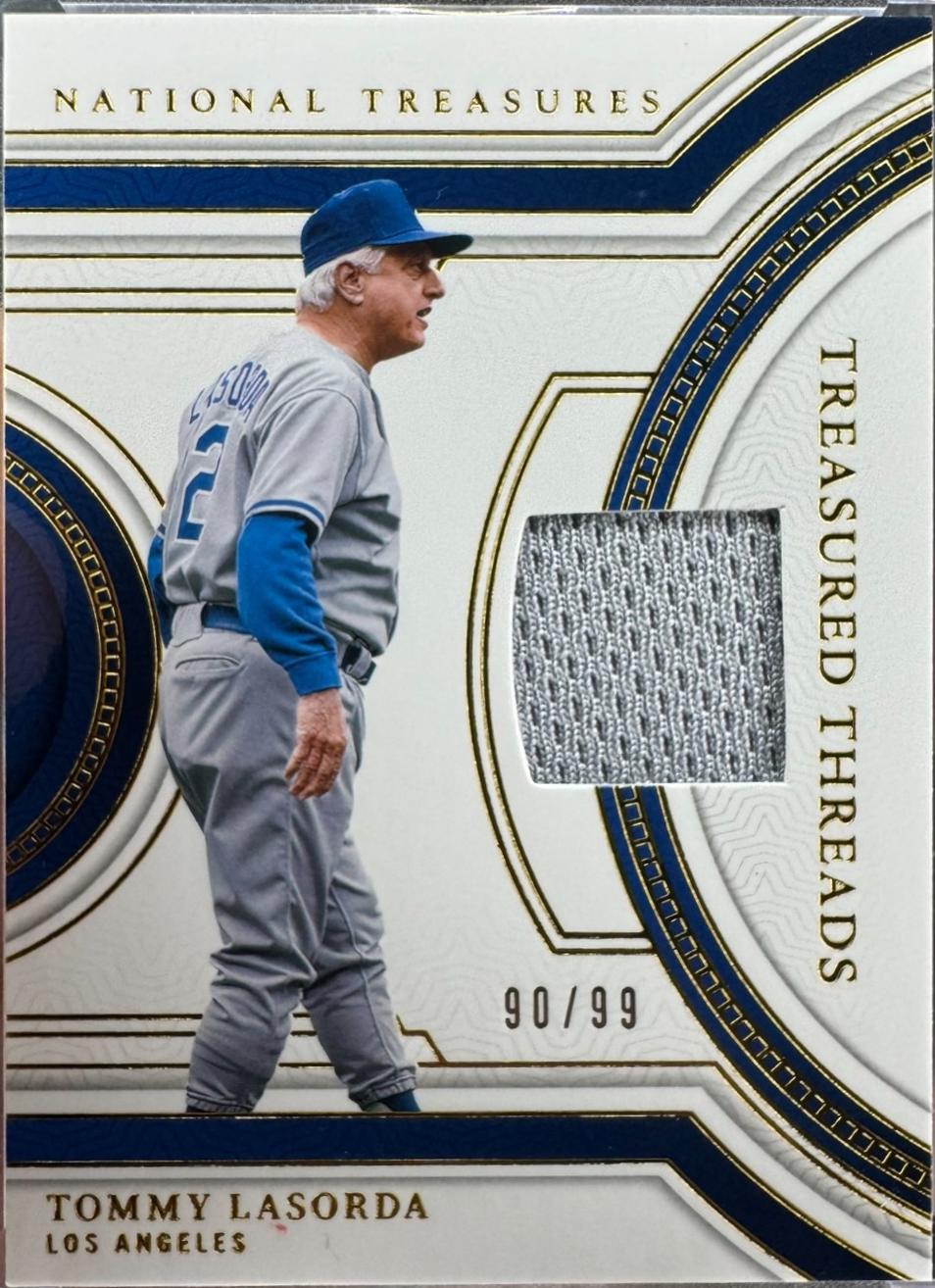 Tommy Lasorda #22 2024 Panini National Treasures Treasured Threads Baseball