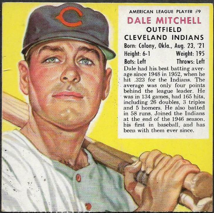 Dale Mitchell #9 Baseball Cards 1953 Red Man Tobacco