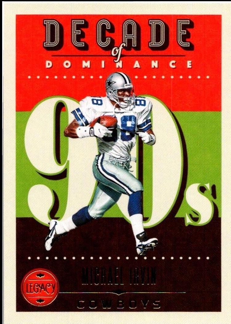 Michael Irvin #DOD-15 Football Cards 2023 Panini Legacy Decade of Dominance