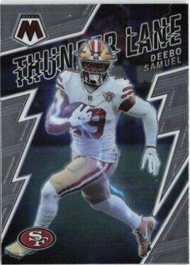 Deebo Samuel #TL-12 Football Cards 2022 Panini Mosaic Thunder Lane