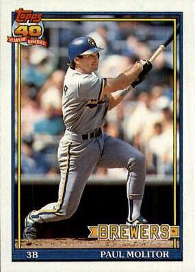 Paul Molitor #95 Baseball Cards 1991 Topps