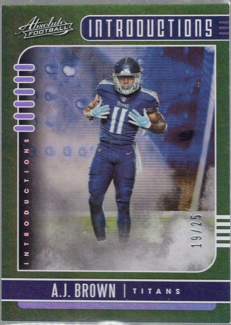 A.J. Brown #1 Football Cards 2019 Panini Absolute Introductions