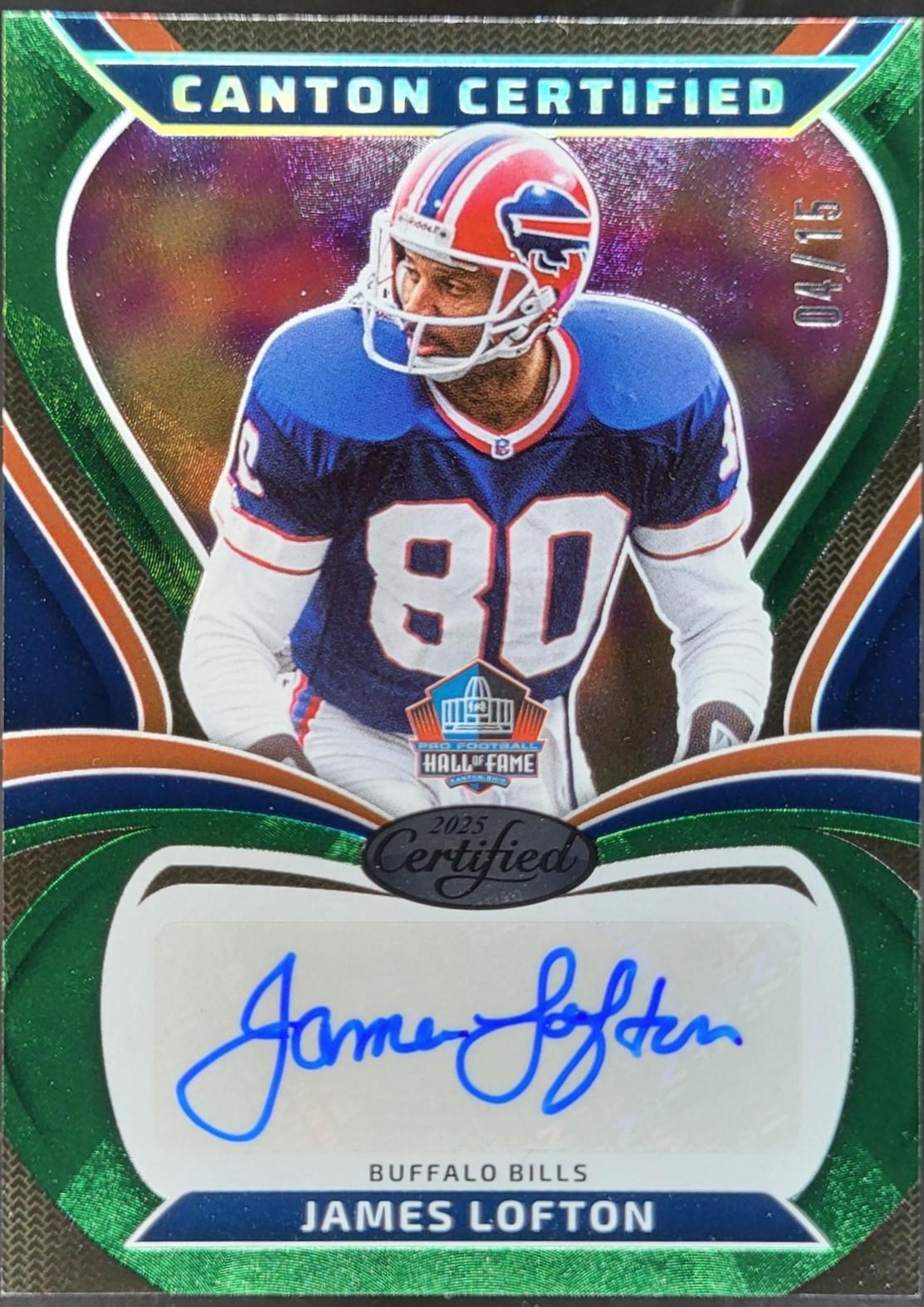 James Lofton #CAN-JLO 2025 Panini Certified Canton Signature Football
