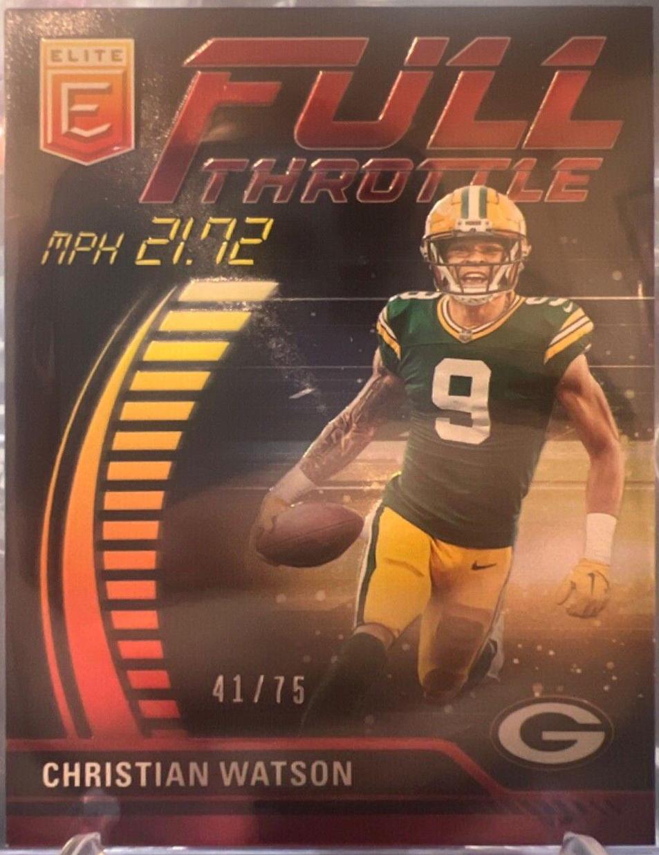Christian Watson #FT-CW Football Cards 2023 Panini Donruss Elite Full Throttle