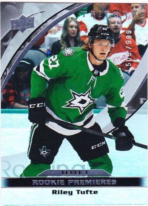 Riley Tufte #30 Hockey Cards 2021 Upper Deck Trilogy