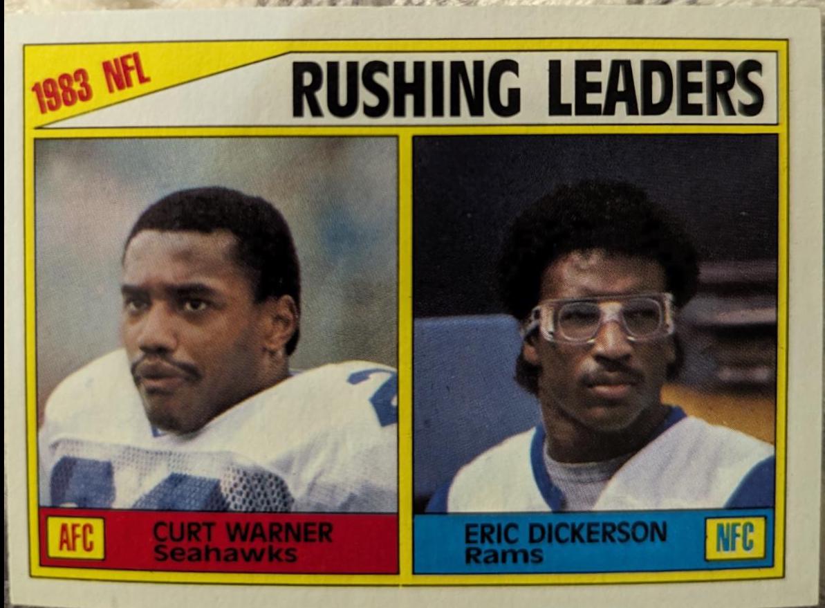 Rushing Leaders: Warner, Dickerson #204 Football Cards 1984 Topps