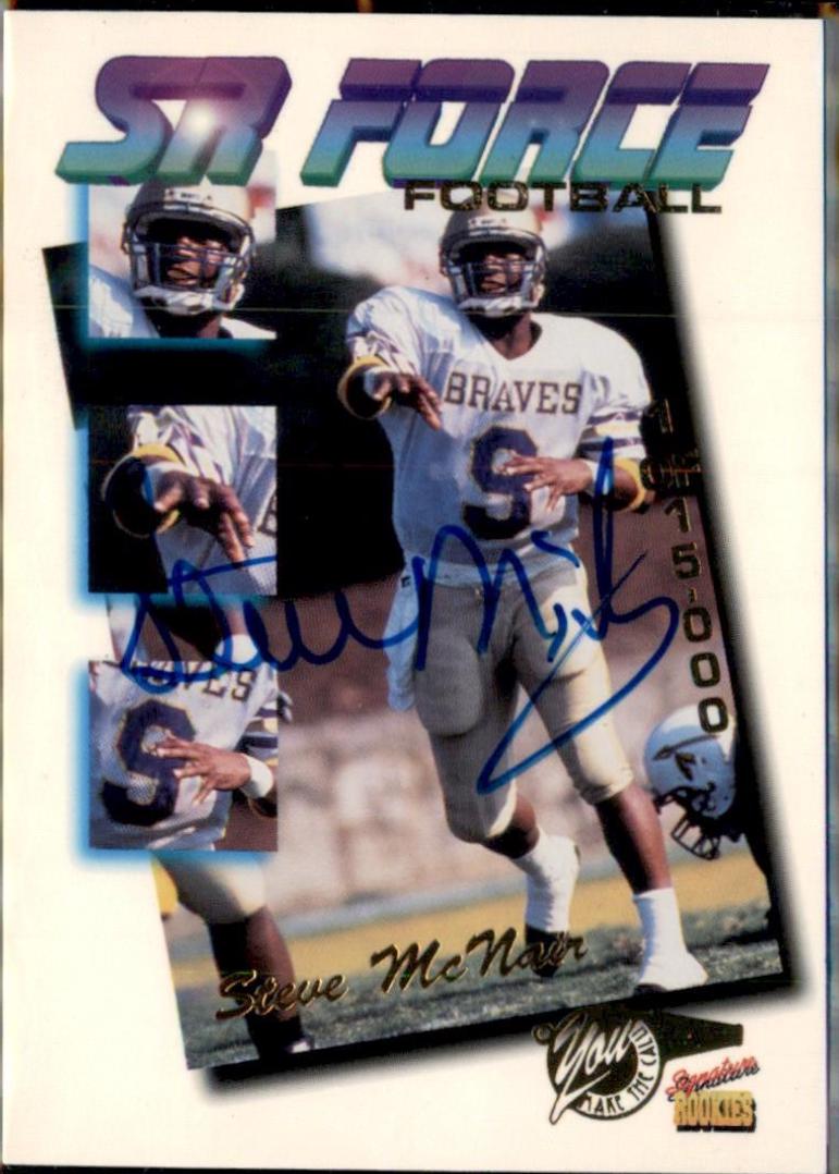 steve mcnair #F32 Football Cards 1995 Signature Rookies Tetrad SR Force