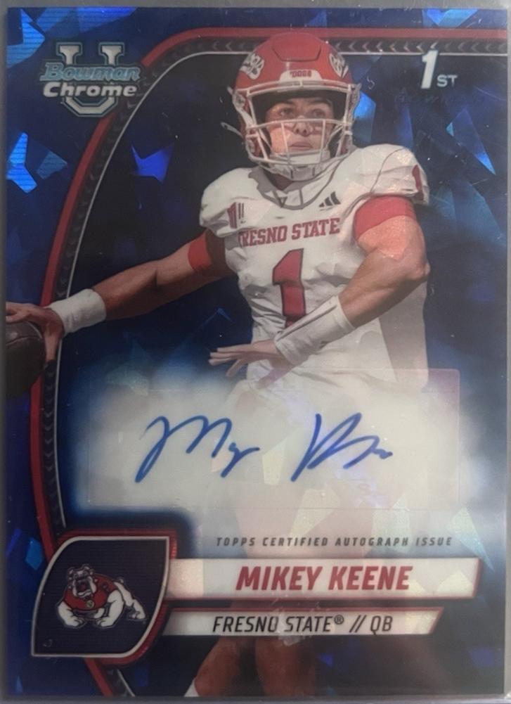 Mikey Keene #PA-MKE 2024 Bowman Chrome University Sapphire Prospect Autograph Football