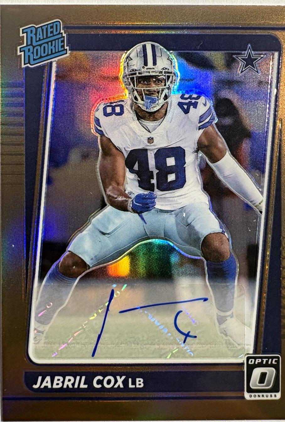 Jabril Cox #286 2021 Panini Donruss Optic Rated Rookies Autograph Football
