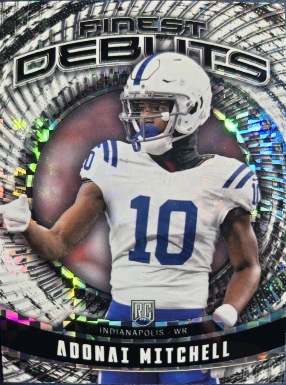 Adonai Mitchell #D-10 Football Cards 2024 Topps Finest Debut