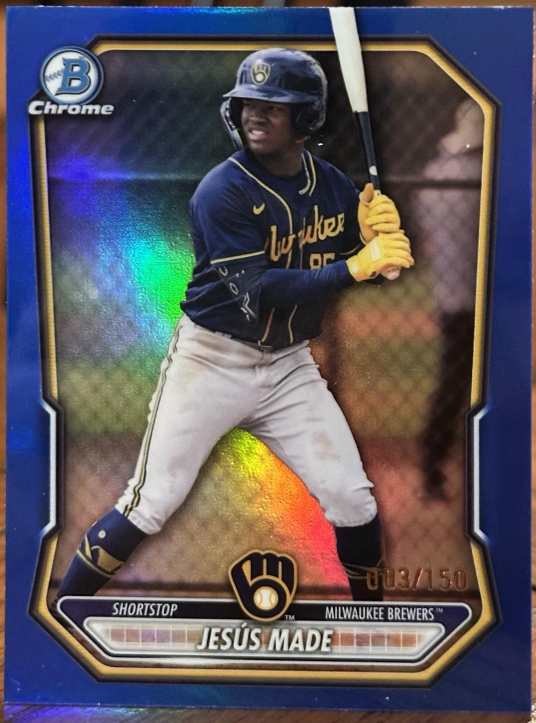 Jesus Made [Blue Geometric] #BCP-96 Prices | 2026 Bowman Chrome ...