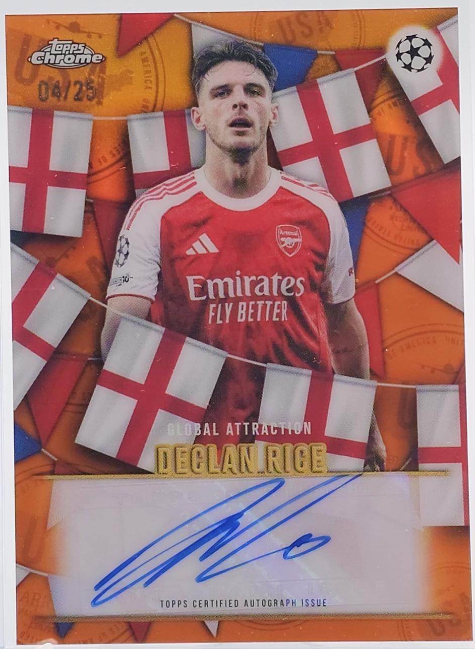 Declan Rice [Orange] #GA26-DR Prices | 2025 Topps Chrome UEFA Global ...