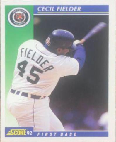 Cecil Fielder #50 Baseball Cards 1992 Score