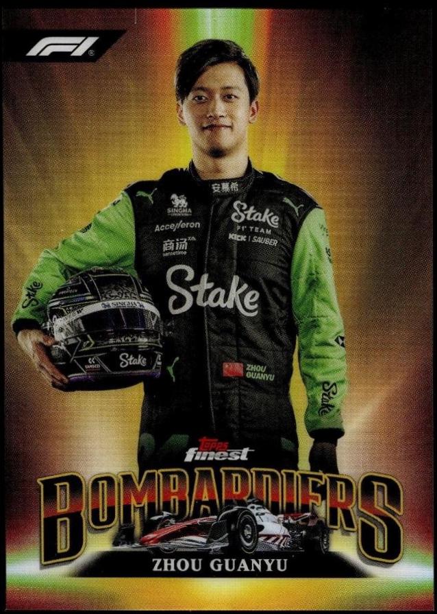 Zhou Guanyu #BB-14 Racing Cards 2024 Topps Finest Formula 1 Bombardiers