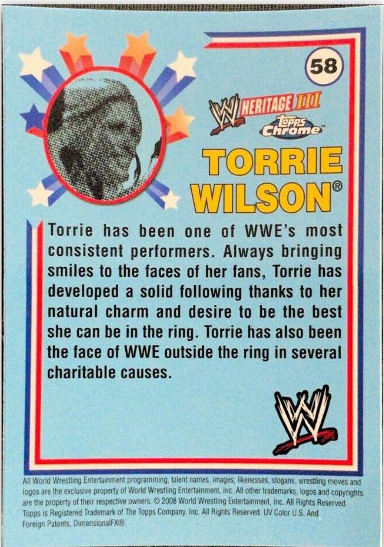 Torrie Wilson #58 Wrestling Cards 2008 Topps Heritage III Chrome WWE