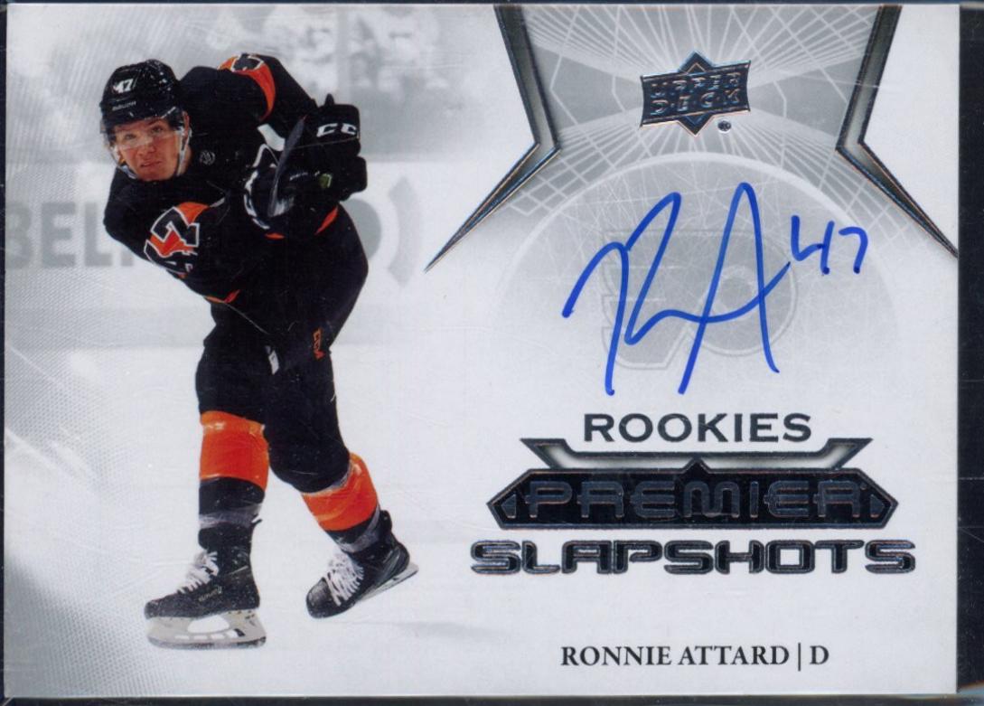Ronnie Attard #PSAR-RA Hockey Cards 2022 Upper Deck Premier Slapshots Auto Rookie