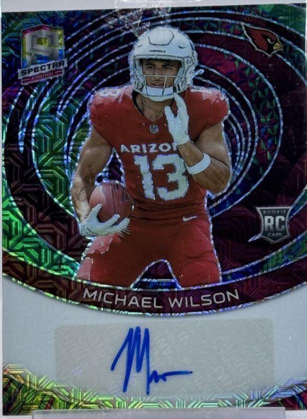 Michael Wilson #15 Football Cards 2023 Panini Spectra Rookie Autograph Meta