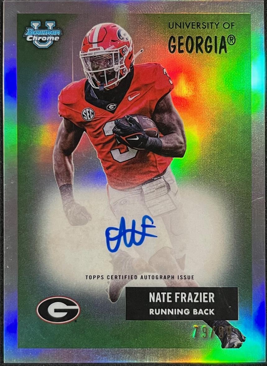 Nate Frazier #55AV-NF 2025 Bowman University Chrome 1955 Bowman Football Autographs