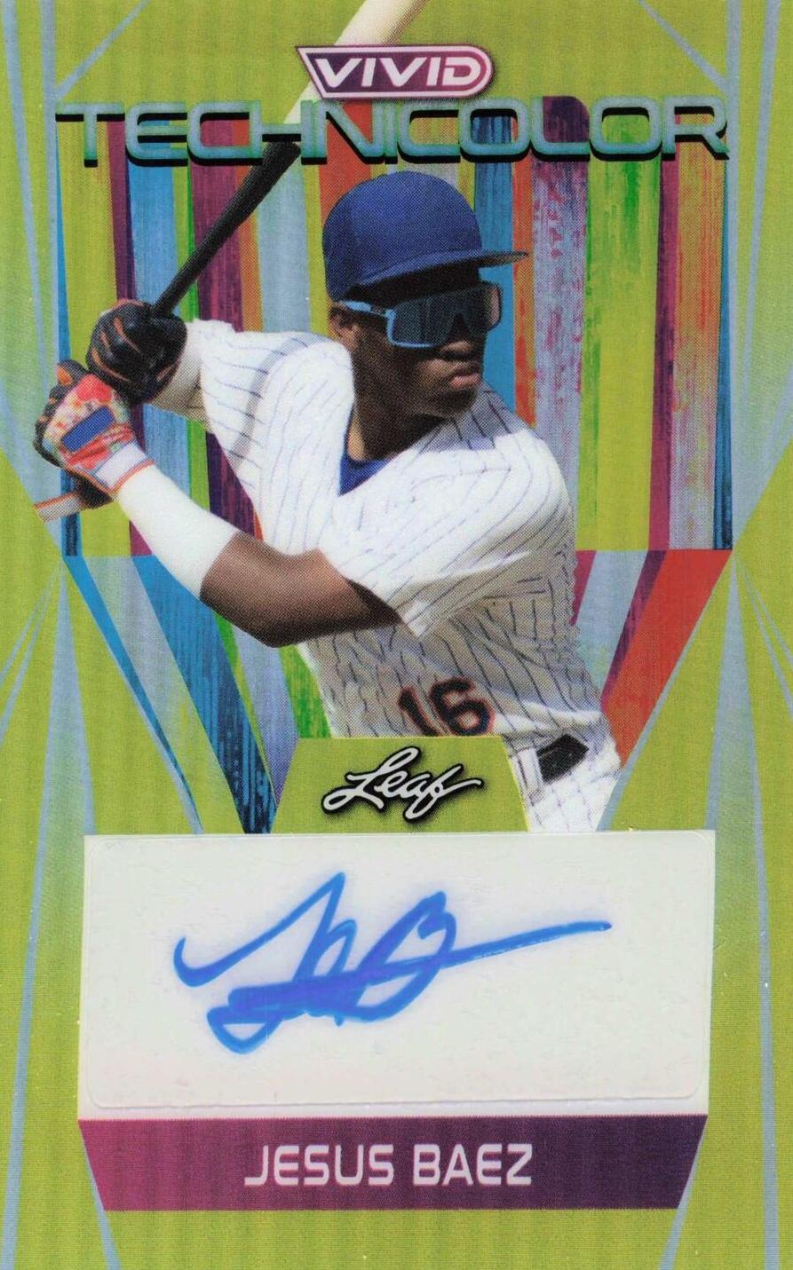 Jesus Baez #T-JB1 2022 Leaf Vivid Technicolor Autograph Baseball