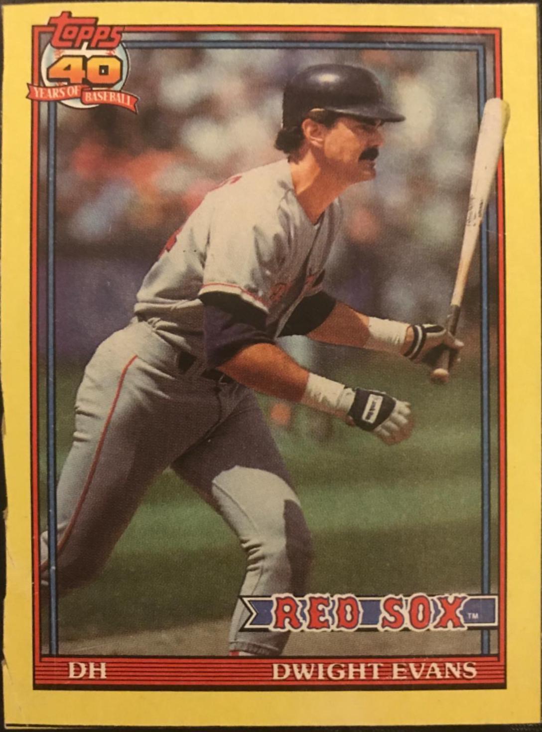 Dwight Evans #E Baseball Cards 1991 O Pee Chee Box Panels Hand Cut