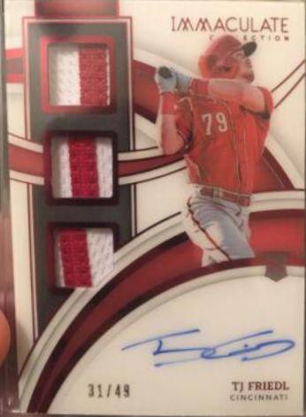 TJ Friedl [Patch Autograph Red] #142