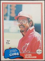 Leon Durham [Gray Back] #321 Baseball Cards 1981 O Pee Chee Prices