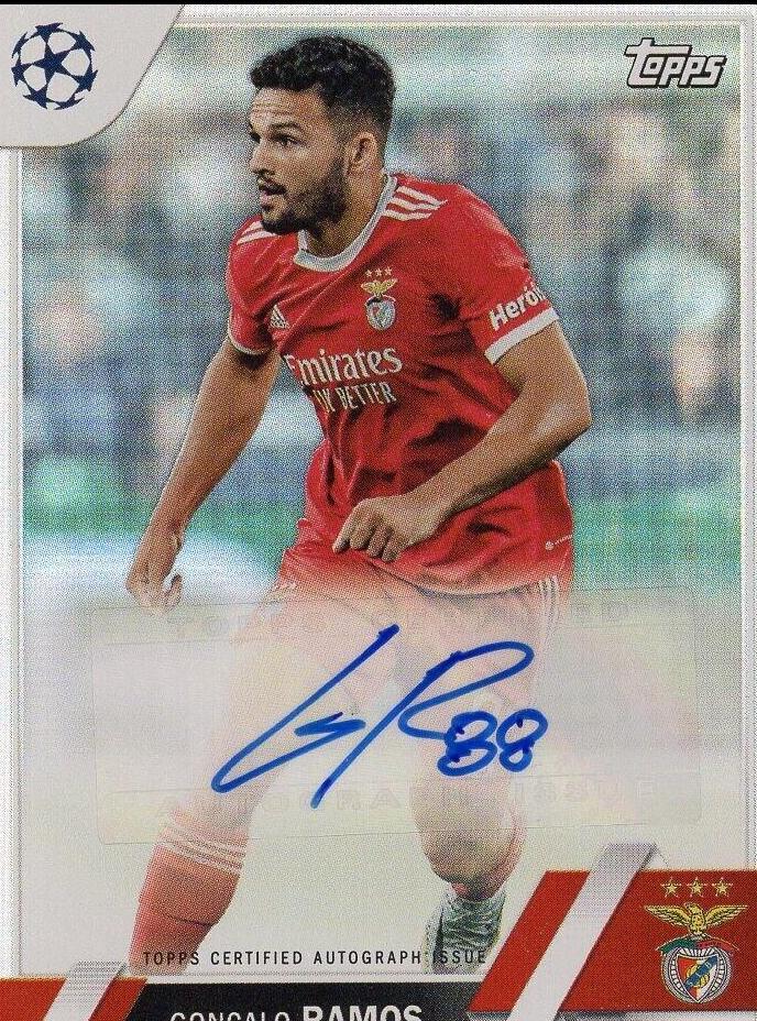 Goncalo Ramos #A-RA Soccer Cards 2022 Topps UEFA Club Competitions Autographs