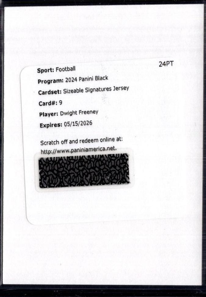 Dwight Freeney #9 Football Cards 2024 Panini Black Sizeable Signatures Jersey