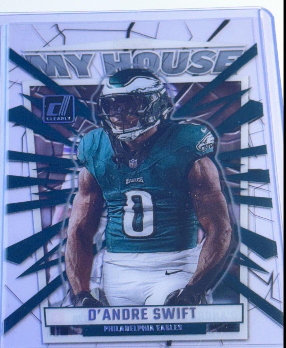 D'Andre Swift #10 Football Cards 2023 Clearly Donruss My House