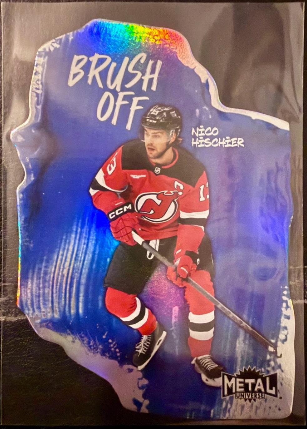 Nico Hischier #29 2025 Skybox Metal Universe Brush Off Hockey