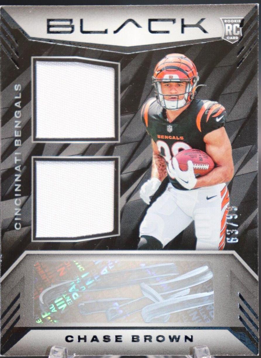 Chase Brown #RSM-7 2023 Panini Black Rookie Signature Materials Football
