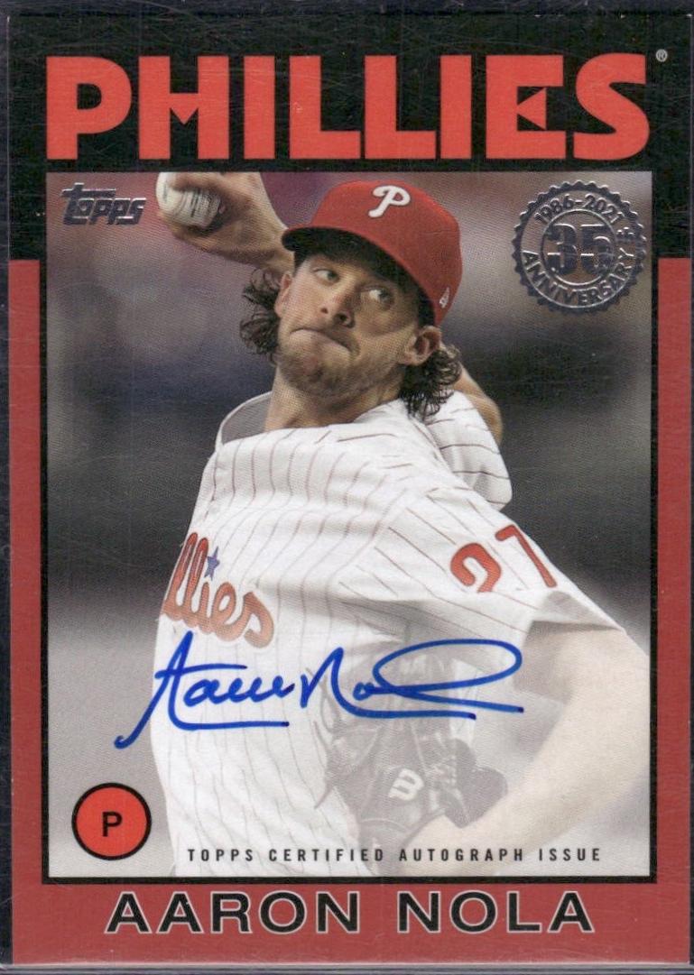 Aaron Nola #86A-AN 2021 Topps 1986 35th Anniversary Autograph Baseball