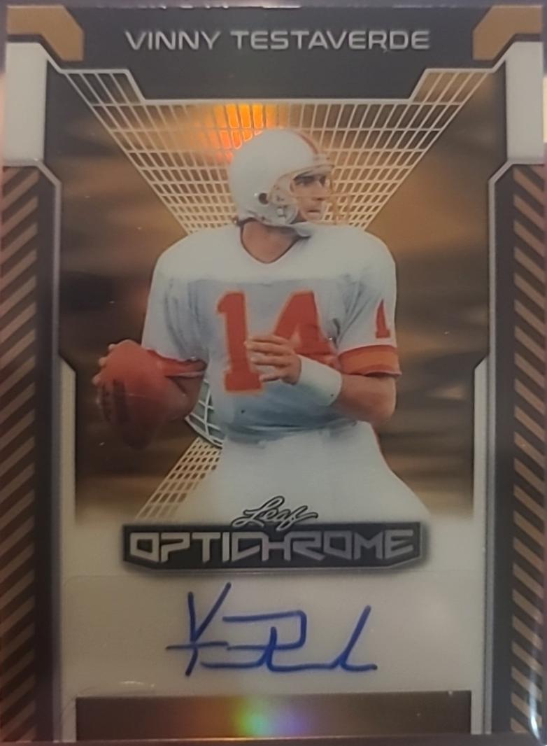 Vinny Testaverde #BA-VT1 2025 Leaf Optichrome Autograph Football