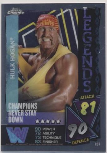 Hulk Hogan #137 Wrestling Cards 2021 Topps Slam Attax Chrome WWE