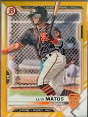 Luis Matos [Gold] #5 Baseball Cards 2021 Bowman Draft Prices