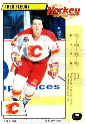 Theo Fleury #46 Hockey Cards 1992 Panini Stickers
