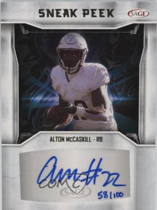 Alton McCaskill #SPA-AM Football Cards 2024 Sage HIT Sneak Peek Autograph