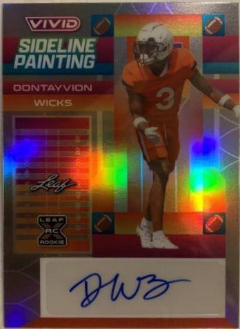 Dontayvion Wicks #SP-DW2 2023 Leaf Vivid Autographs Sideline Painting Football