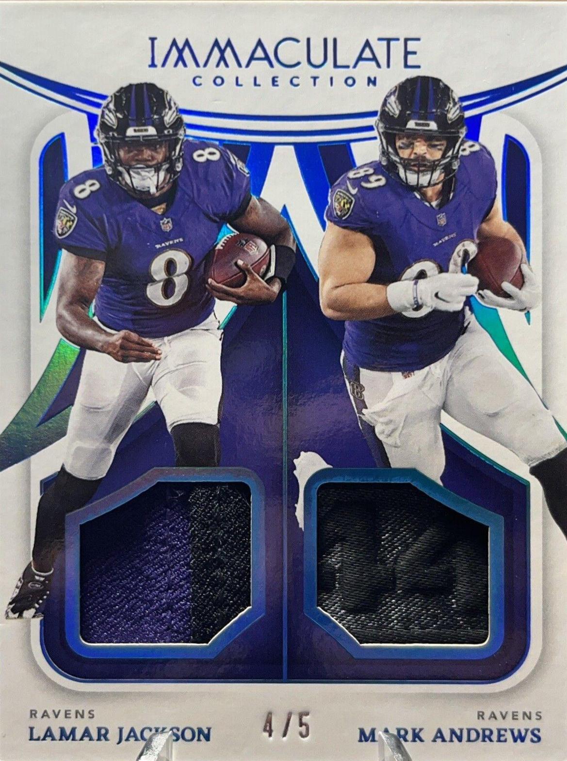 Lamar Jacksons, Mark Andrews #IDJ-BAL Football Cards 2022 Panini Immaculate Collection