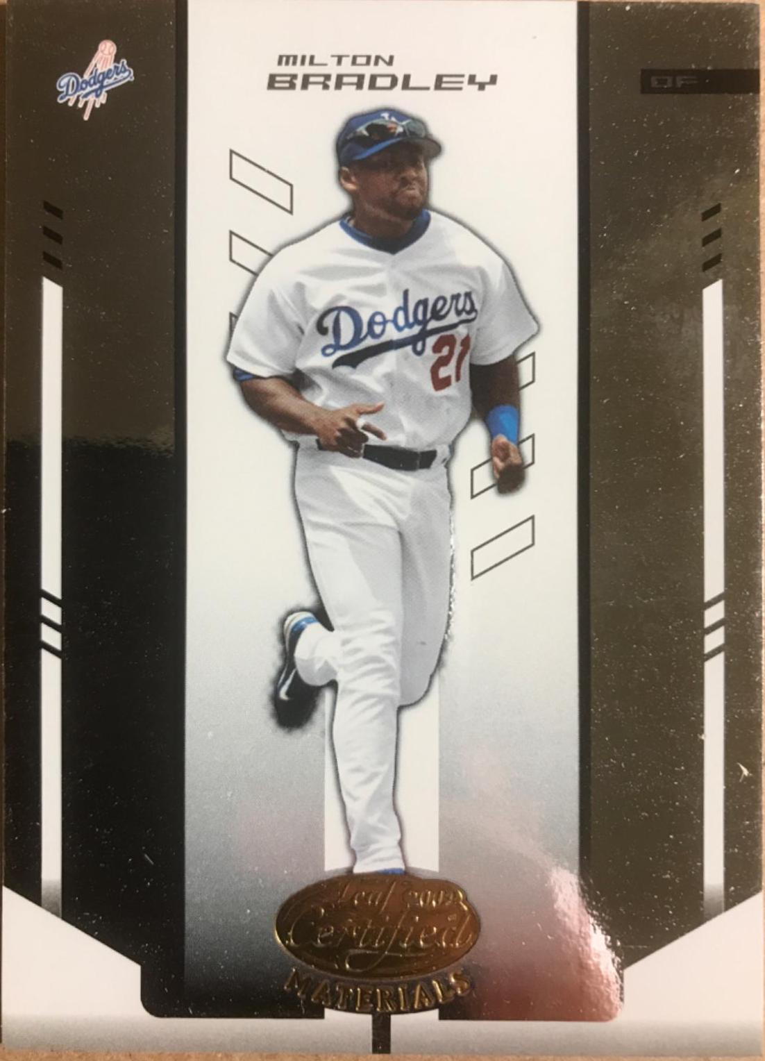 Milton Bradley #95 Baseball Cards 2004 Leaf Certified Materials