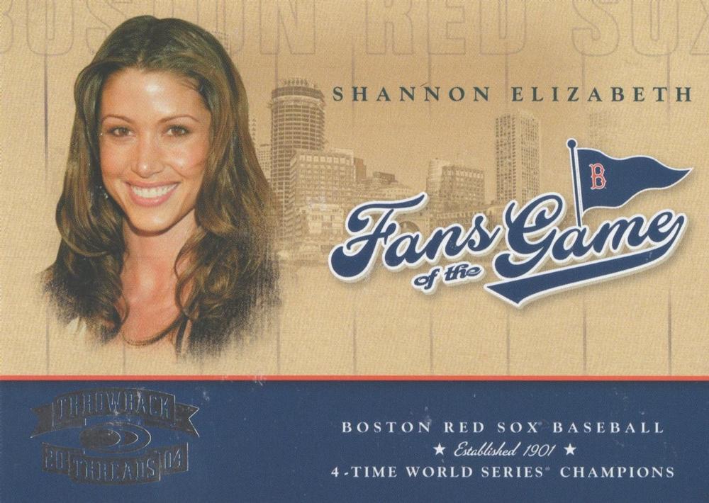 Shannon Elizabeth #202/FG-2 Baseball Cards 2004 Donruss Throwback Threads Fans of the Game Auto