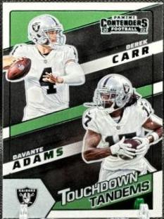 Davante Adams, Derek Carr #TDT-LV Football Cards 2022 Panini Contenders Touchdown Tandems