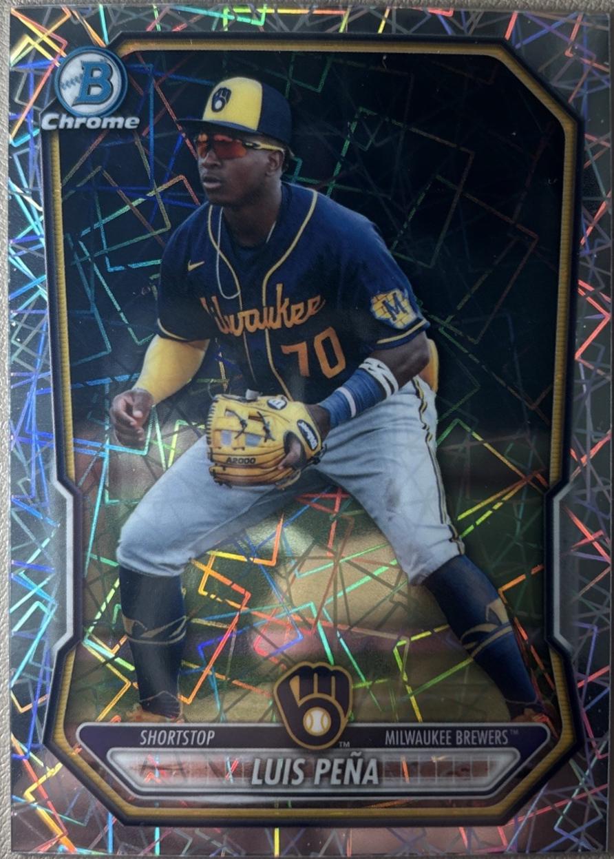 2026 Bowman Chrome Prospect Luis Pena [Lazer Refractor] #BCP-120 card