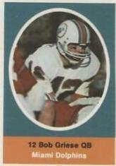 Bob Griese Football Cards 1972 Sunoco Stamps