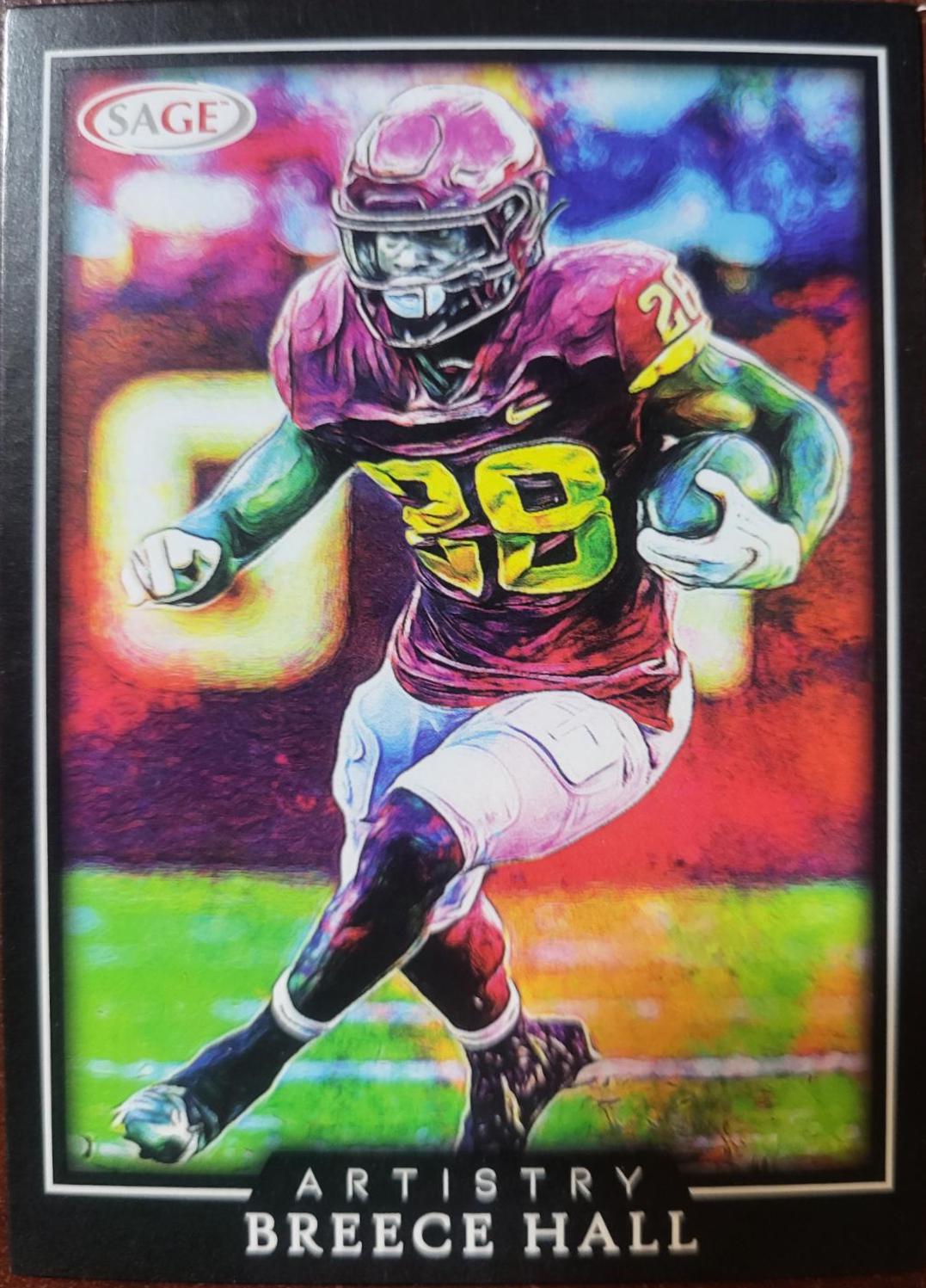Breece hall #34 Football Cards 2022 Sage Artistry