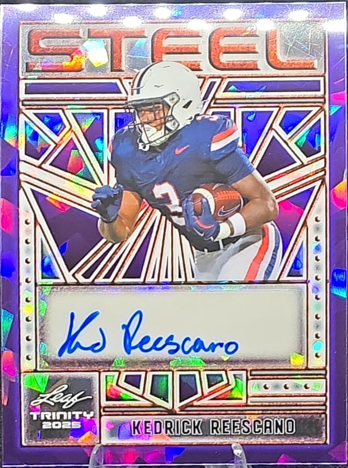 Kedrick Reescano #SA-KR1 2025 Leaf Trinity Steel Autograph Football